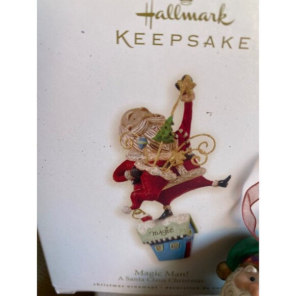 Hallmark Keepsake Magic Man Santa Claus ornament 3pc - Picture 3 of 8
